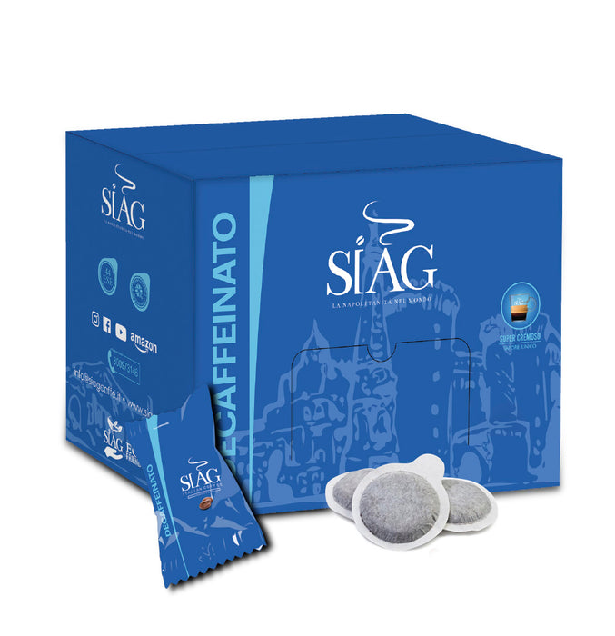 Siag Decaffeinated Italian Espresso, 150 Ese Espresso Pods, Blended and Roasted in Italy