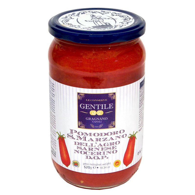 Gentile Certified San Marzano Tomato D.O.P Glass Jar, 18.34 | 520g