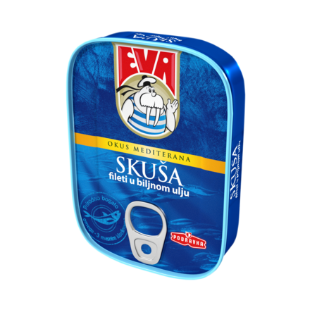 Podravka Eva Mackerel fillets in vegetable Oil, 4 oz | 115g