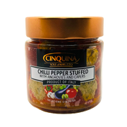 Cinquina Chilli Peppers Stuffed with Anchovies & Capers, 7.7 oz | 190g