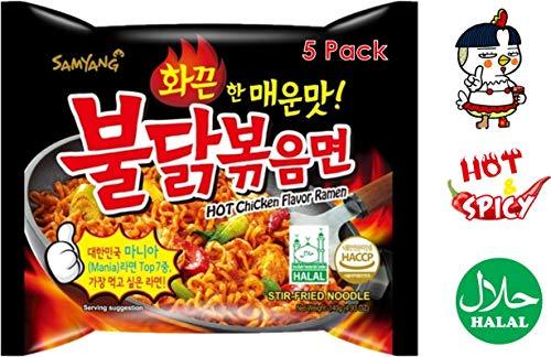 5-Pack Samyang Hot Chicken Flavor Ramen, Stir-Fried Noodle, 5 x 4.93 oz | 700g