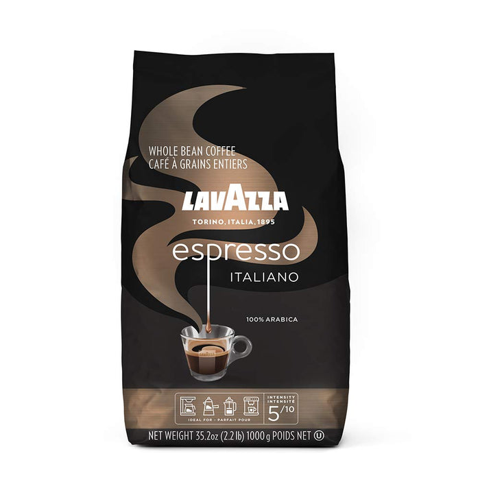 LavAzza Espresso Italiano, 100% Arabica Coffee Beans, 2.2 LB Bag