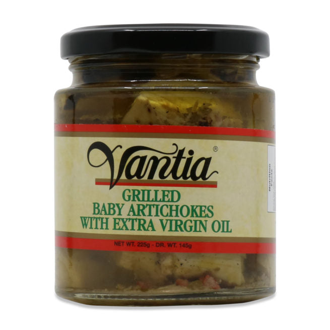 Vantia Grilled Baby Artichokes in Extra Virgin Olive Oil, 8 oz | 225g