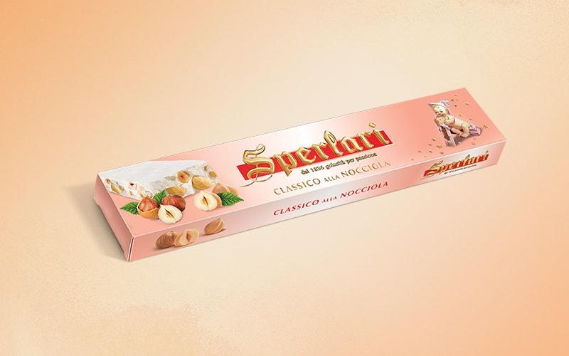 Sperlari Hard Nougat with Hazelnuts, Torrone Classico alla Nocciola, 8.7 oz -250g