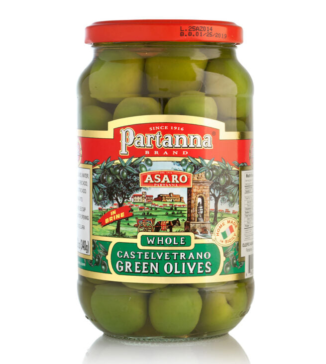 Partanna Whole Castelvetrano Green Olives, 12 oz | 340g