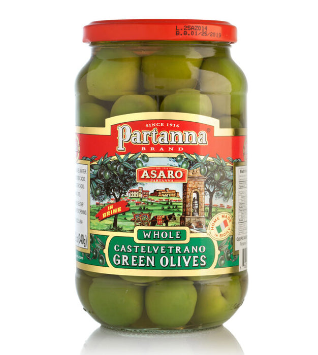 Partanna Whole Castelvetrano Green Olives, 12 oz | 340g