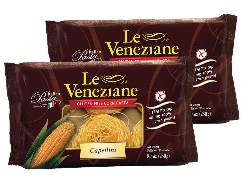 Le Veneziane Gluten Free Capellini Pasta, Corn Pasta, 8.8 oz | 250 g