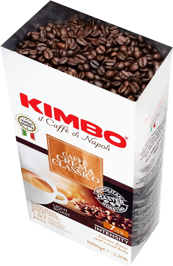Kimbo Espresso Crema Classico Beans, Light Roast, 2.2 Lbs Bag