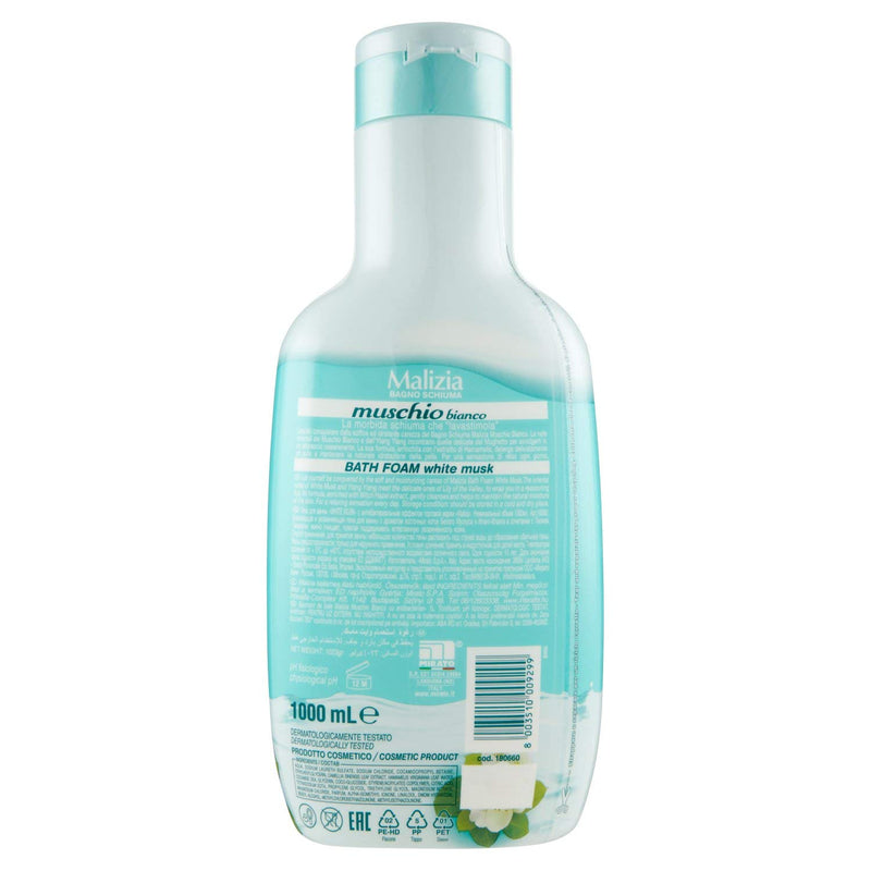 Mirato Malizia Bath Foam White Musk, Muschio Bianco, 1000ml