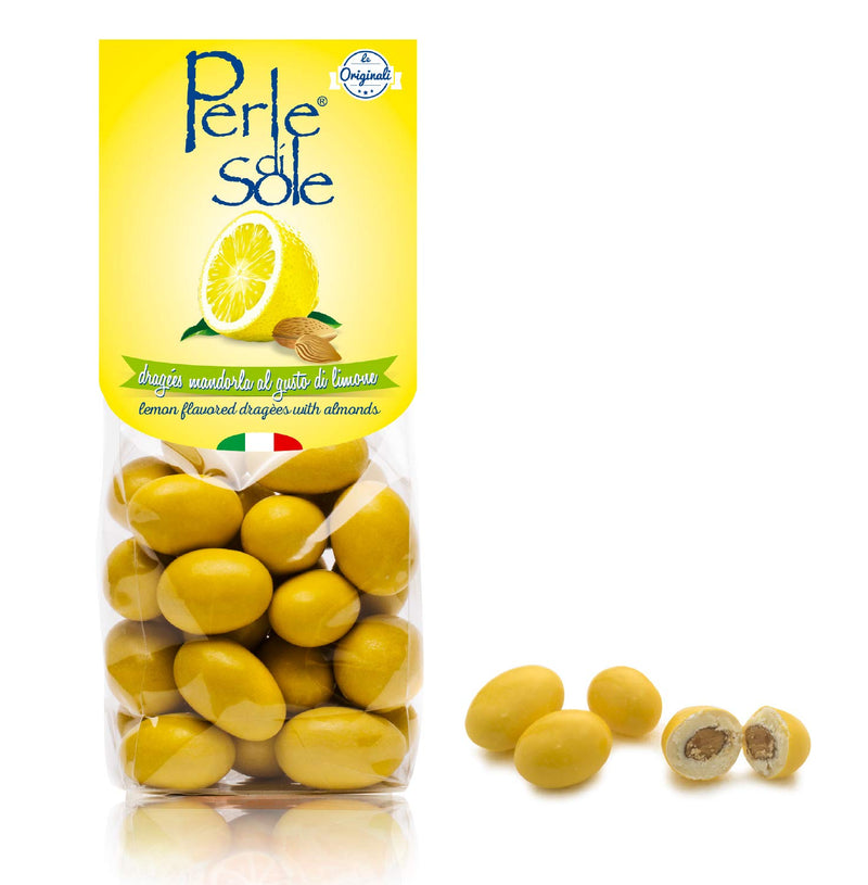 Perle di Sole Lemon Chocolate covered Almonds, 5.29 oz