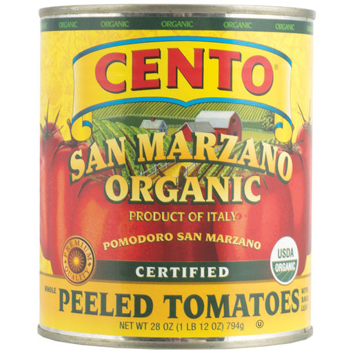 Cento Organic San Marzano Certified Whole Italian Peeled Tomatoes, 28 oz
