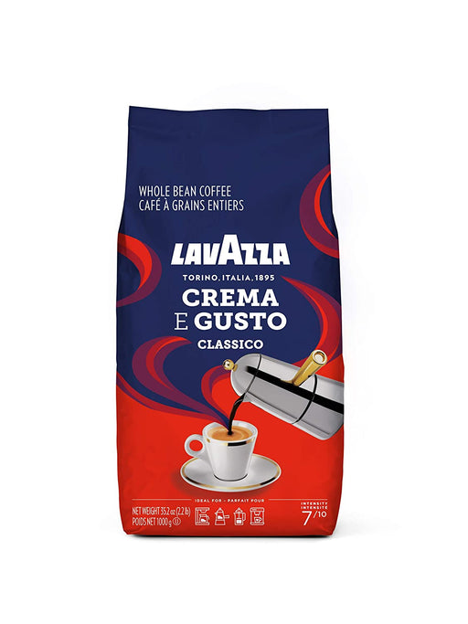 LavAzza Crema E Gusto Classic, Whole Beans, Medium Roast, 2.2 lb | 1 kg