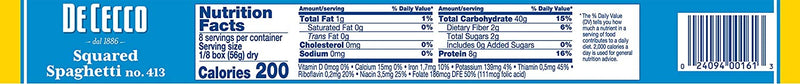 De Cecco Squarded Spaghetti #413, 1 lb | 453g