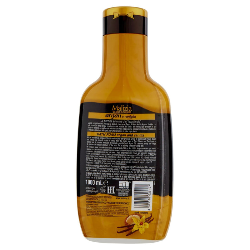 Mirato Malizia Bath Foam Argan and Vanilla, Argan e Vaniglia, 1000ml
