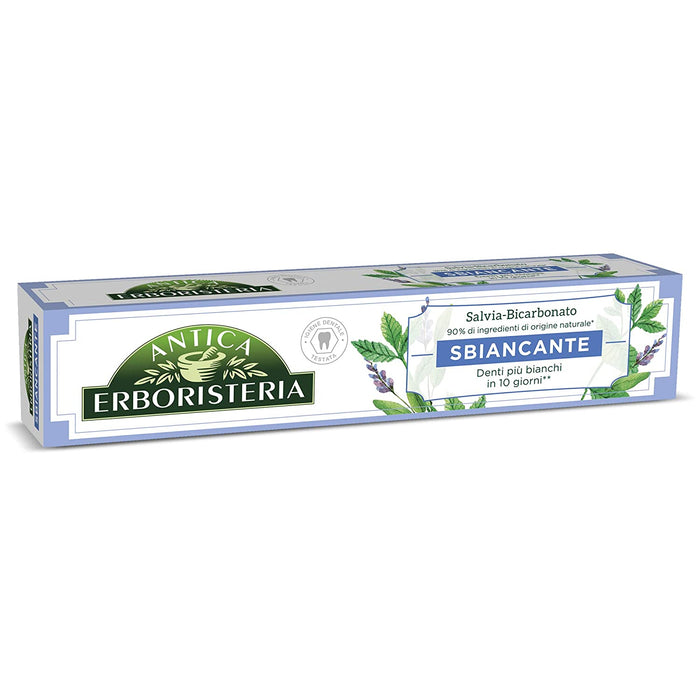 Antica Erboristeria, Sbiancante Whitening Toothpaste, Sage & Mint, 2.5 oz | 75ml
