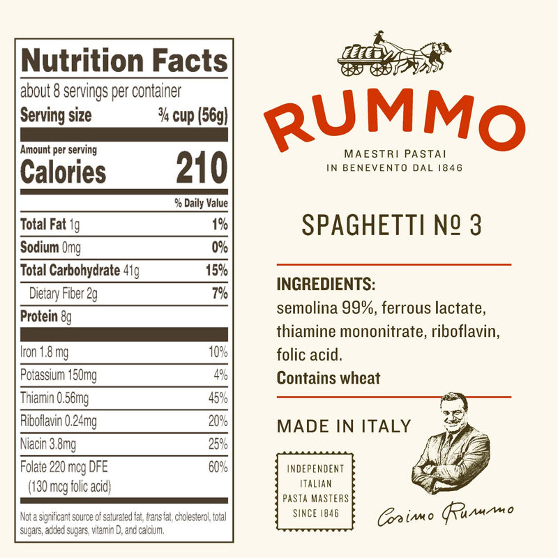 Rummo Pasta Spaghetti, #3, 1 lb | 454g