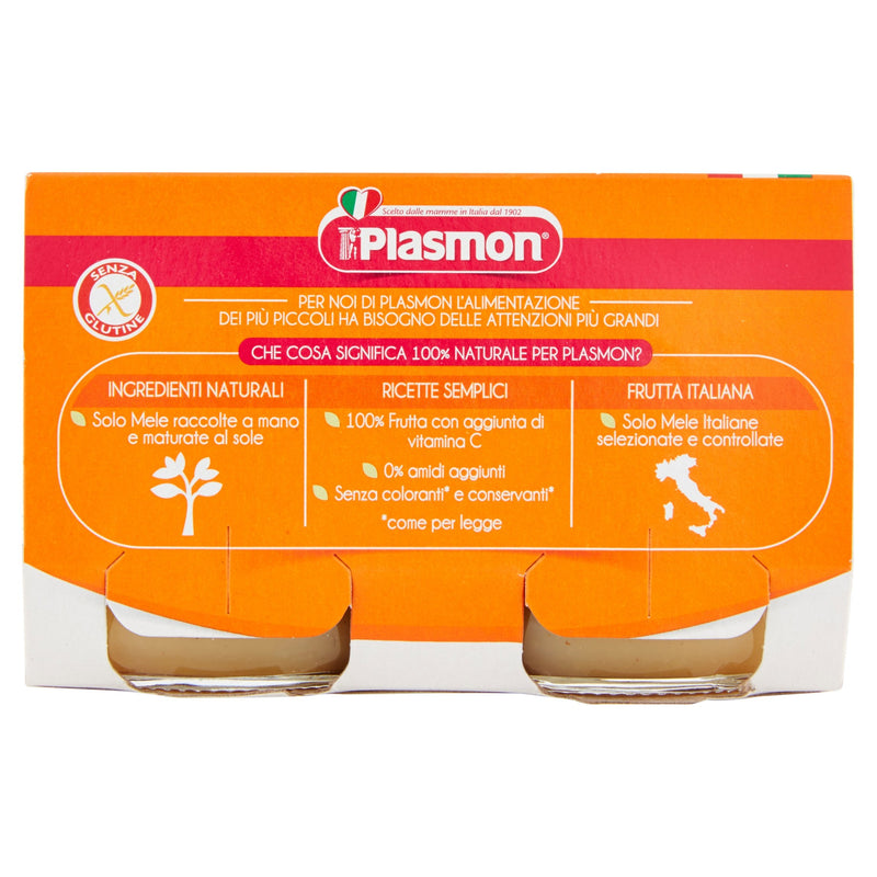 Plasmon Apple Sauce, Omogeneizzato Mela, 2 x 104 g