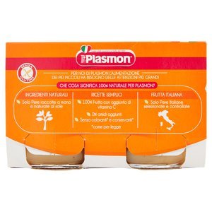 Plasmon Pear Sauce, Omogeneizzato Pera, 2 x 104 g