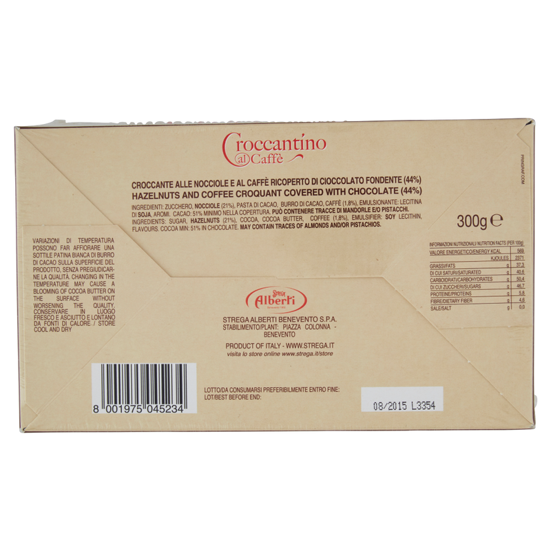 Strega Croccantino al Caffe, Hazelnut Croquants with Coffee and Chocolate, 10.58 oz | 300g