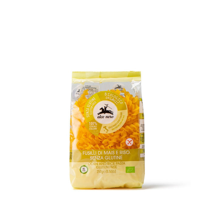 Alce Nero Organic Gluten Free Fusilli Pasta, Corn and Rice, 8.8 oz | 250g