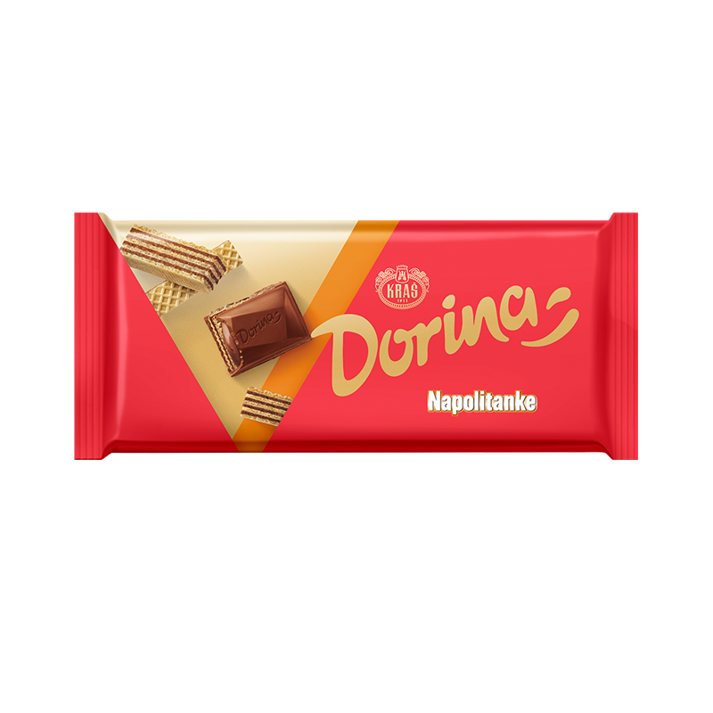 Kras Dorina Napolitanke Milk Chocolate with Cocoa Filling and Wafer, 3.5 oz | 100g