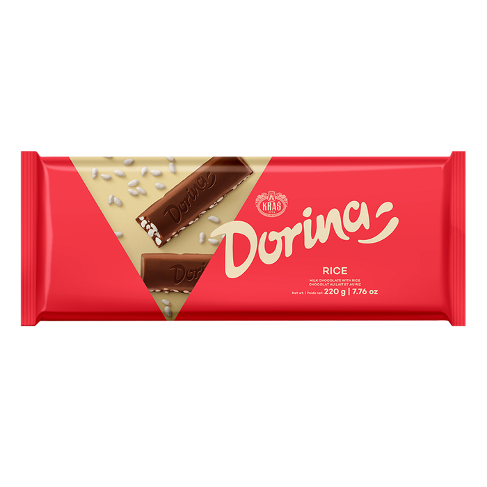 Kras Dorina Milk Chocolate with Puffed Rice Bar, 7.76 oz | 220g