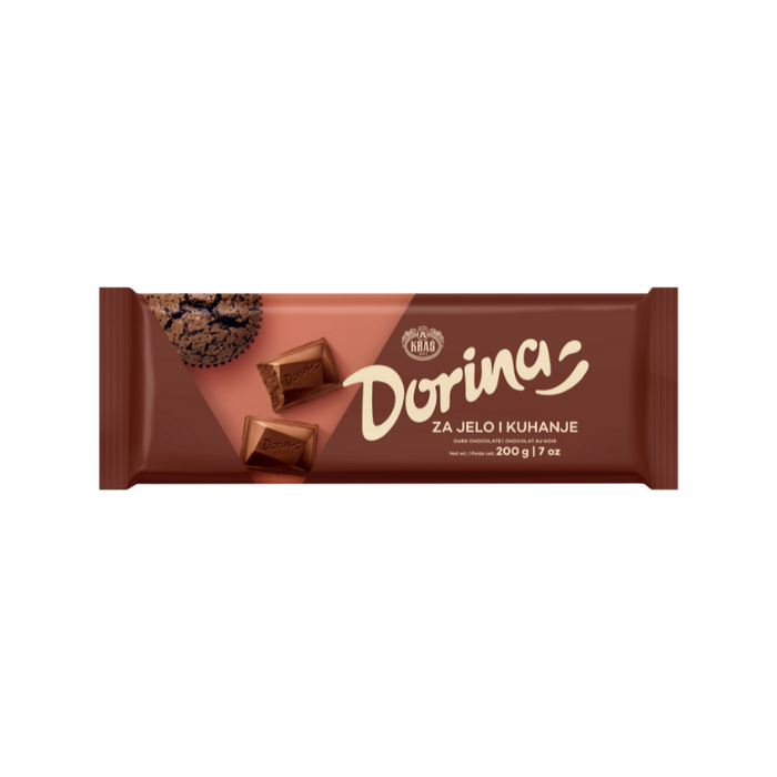 Kras Dorina Baking Dark Chocolate Bar, 7oz | 200g