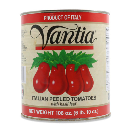 Vantia Italian Peeled Tomatoes w Basil Leaf, 106 oz | 6 lb 10 oz