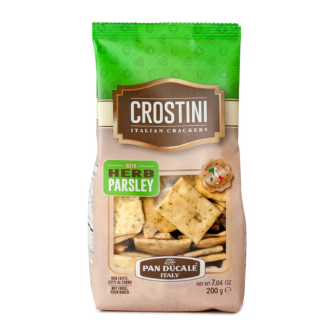 Pan Ducale Crostini Italian Crackers with Parsley, 7.04 oz | 200g