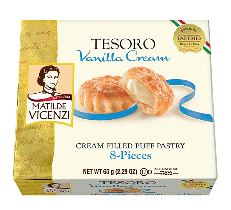 Matilde Vicenzi Tesoro Vanilla, Cream Puff Pastry, 2.29 oz | 65g