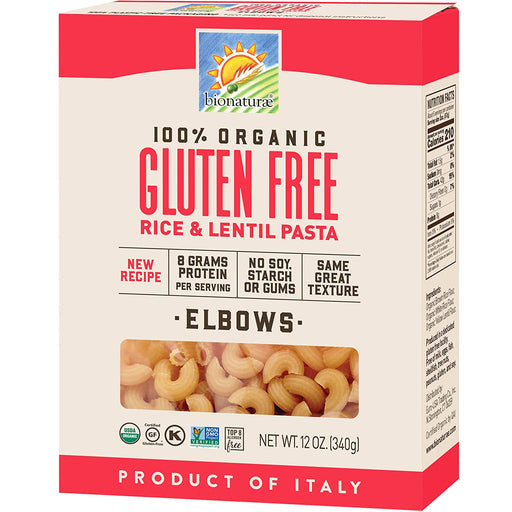 Bionaturae Organic Gluten Free Elbows Pasta, Rice and Lentils, 12 oz | 340 g
