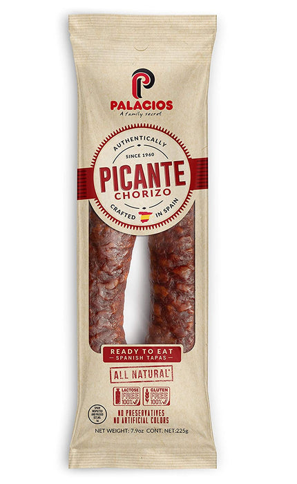 Palacios Picante Chorizo Imported from Spain, 7.9 oz 225g