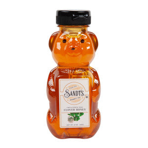 Sandt's Unfiltered Raw Clover Honey Bear Squeeze Bottle, 12 oz
