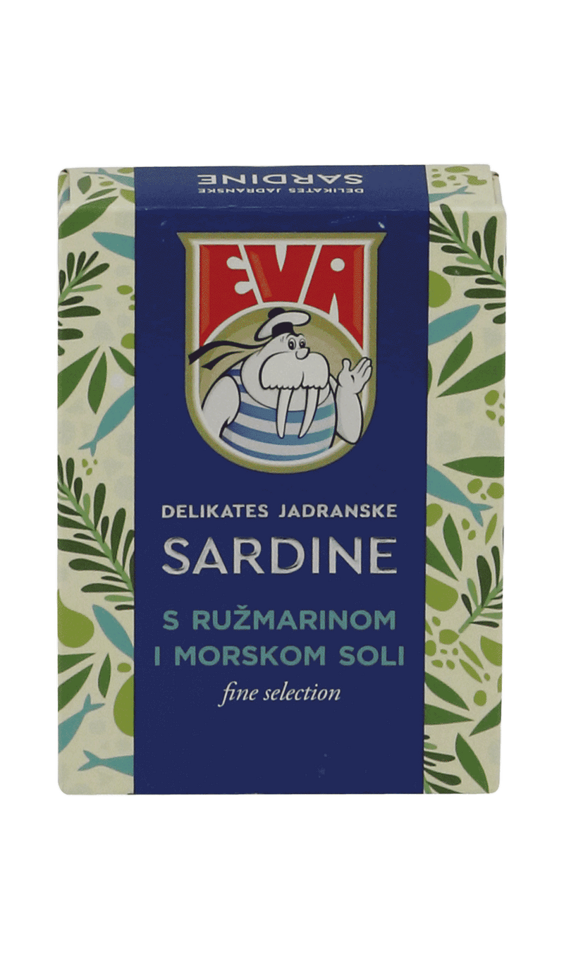 Podravka Eva Sardines in EVO with Rosemary and Sea Salt, 4 oz | 115gPodravka Eva Sardines in EVO with Rosemary and Sea Salt, 4 oz | 115g