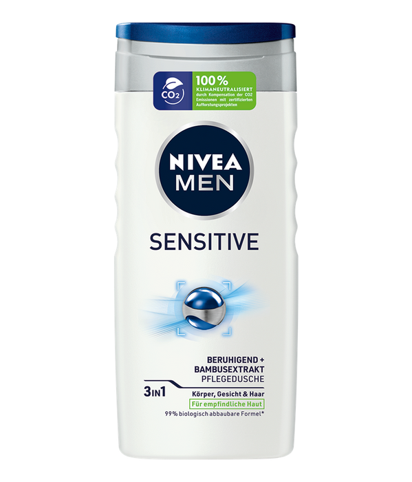 Nivea Men Shower Gel, Sensitive, Soothing & Bamboo Extract, 8.5 oz | 250ml