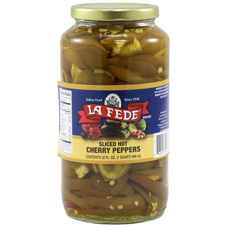 La Fede Hot Sliced Cherry Pepper, 32 fl oz