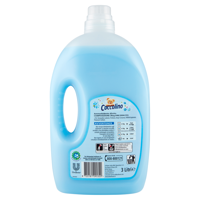 Coccolino Softener Spring Air Blue, Ammorbidente Aria di Primavera, 40 Washes, 3 Liter