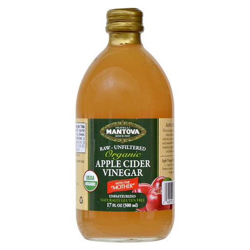 Mantova Organic Unfiltered Apple Cider Vinegar, 17 fl oz | 500 ml