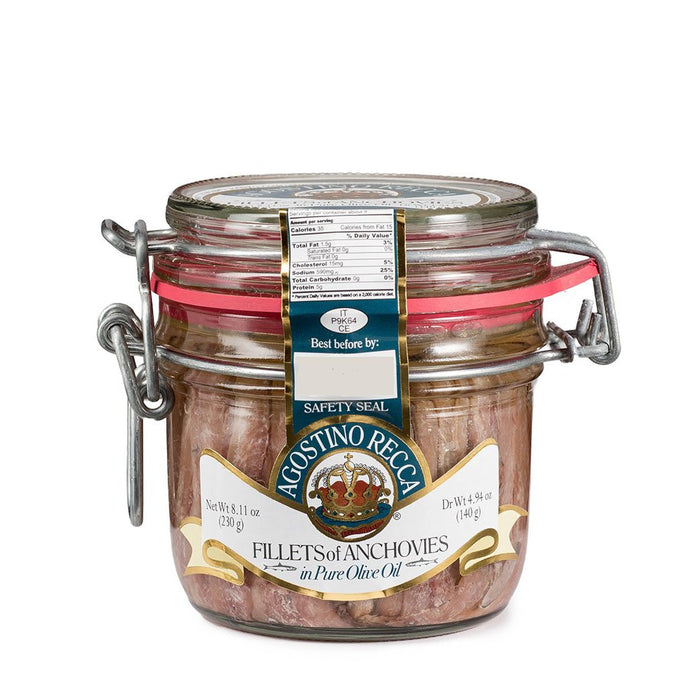 Agostino Recca Fillet of Anchovies, 8.11 oz | 230g