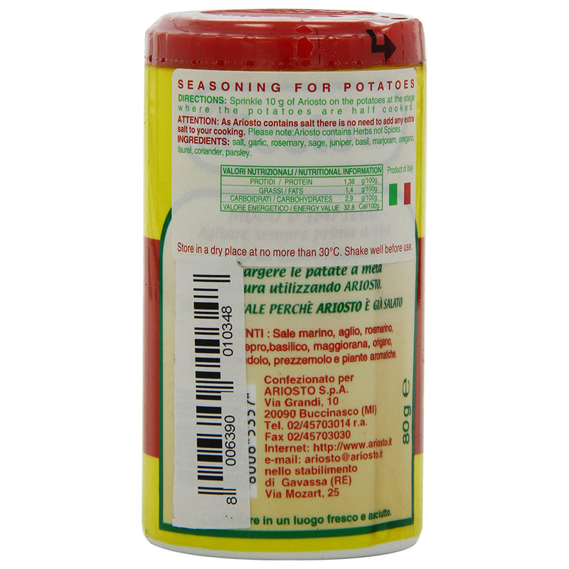 Ariosto Seasoning for Roast and Frying Potatoes Rub, 2.82 oz | 80g