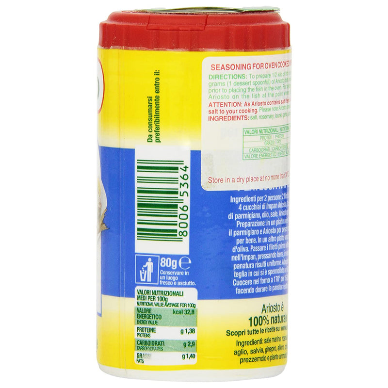 Ariosto Seasoning for Roast and Grilled Seafood Rub, 2.82 oz | 80g