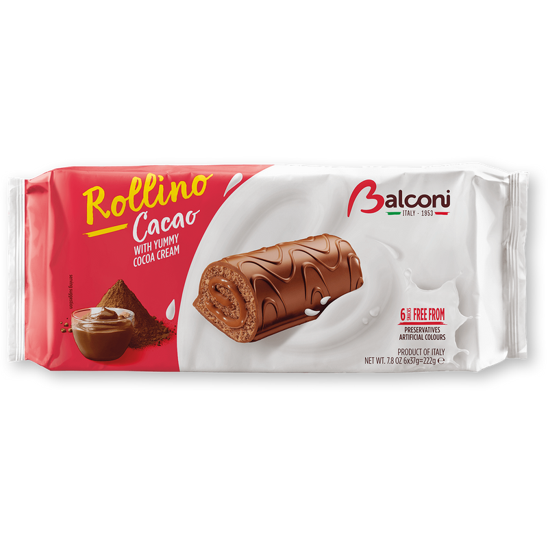 Balconi Rollino Cacao, with Cocoa Cream, 7.8 oz | 222 g