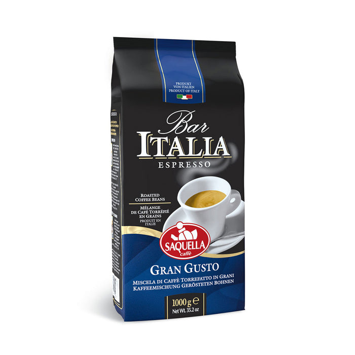 Saquella Caffe Bar Italia Gran Gusto Beans, 35.2 oz | 1000g