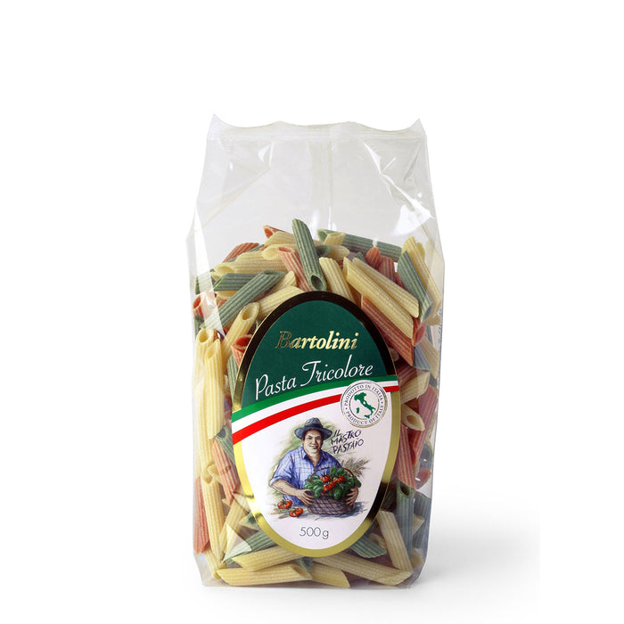 Bartolini Tricolor Penne Pasta, 17.6 oz | 500g