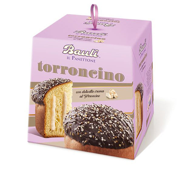Bauli Panettone Torroncino, Chocolate Covered with Nougat Cream Filling, 26.4 Oz