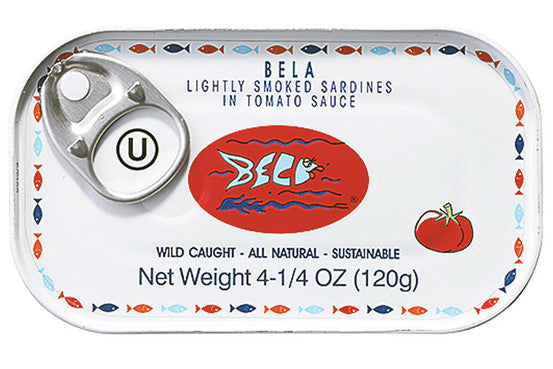 Bela Lightly Smoked Sardine in Tomato Sauce 120g Tin
