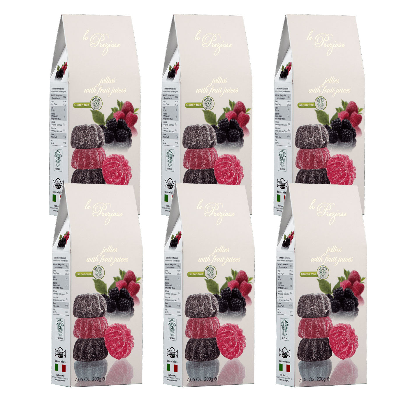 Le Preziose Jellies with Blackberry and Raspberry Juice, 7.05 oz