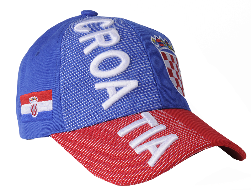 Blue Croatia 3D Embroidery Hat