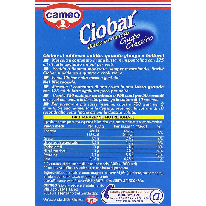 Cameo Ciobar Italian Classic Chocolate, 5pk - 125g