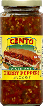 Cento Diced Hot Cherry Peppers, 12 fl oz